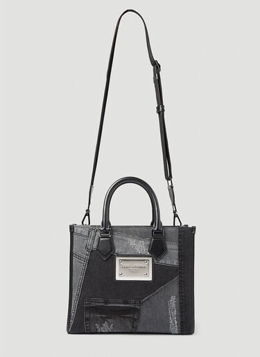 Dolce & Gabbana 스몰 패치워크 데님 토트백 블랙 dol0154010