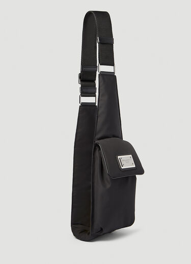 Dolce & Gabbana 徽标铭牌尼龙腰包 黑 dol0154013