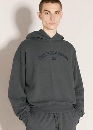 Dolce & Gabbana Cropped Hooded Sweatshirt Grey dol0156005