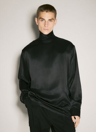 ルースシルクタートルネックトップ Dolce & Gabbana ルースシルクタートルネックトップ ブラック dol0158003