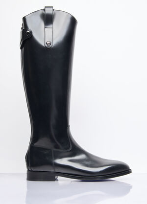 Dolce & Gabbana 皮革及膝高筒靴 黑色 dol0158008