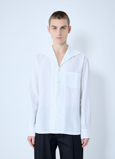 Linen Spread Collar Shirt Dolce & Gabbana Linen Spread Collar Shirt White dol0160004