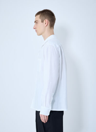 Linen Spread Collar Shirt Dolce & Gabbana Linen Spread Collar Shirt White dol0160004