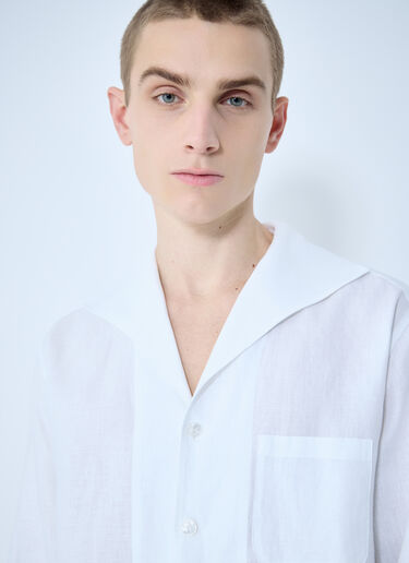Linen Spread Collar Shirt Dolce & Gabbana Linen Spread Collar Shirt White dol0160004
