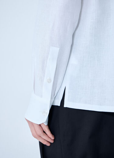 Linen Spread Collar Shirt Dolce & Gabbana Linen Spread Collar Shirt White dol0160004