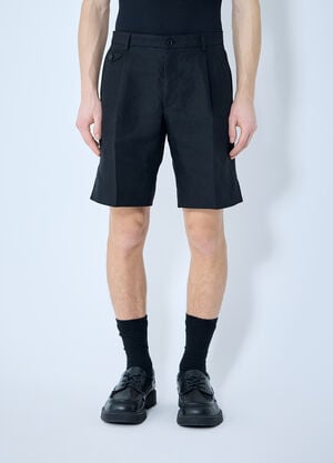 Dolce & Gabbana Linen Tailored Shorts Black dol0160006