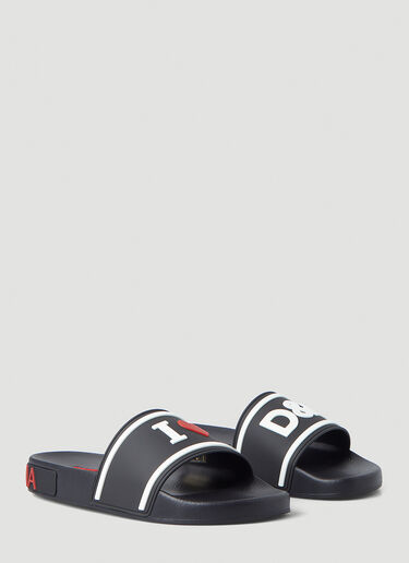 Dolce & Gabbana ロゴエンボス スライド ブラック dol0245035