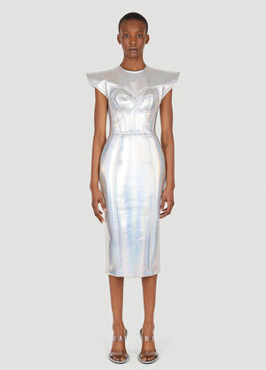 Dolce & Gabbana Metallic Bustier Dress Silver dol0246027