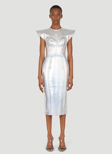 Dolce & Gabbana Metallic Bustier Dress Silver dol0246027