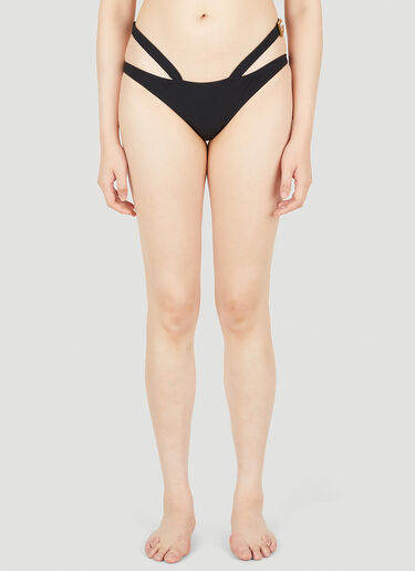 Slip Logo Plaque Bikini Bottoms Dolce & Gabbana Slip Logo Plaque Bikini Bottoms Black dol0248028