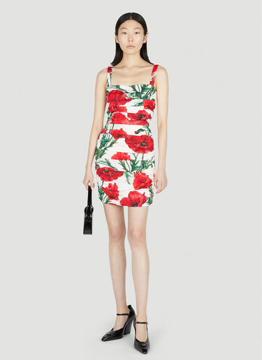 Dolce & Gabbana Poppy Print Dress Red dol0251010