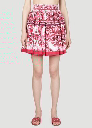 Dolce & Gabbana Majolica Print Skirt Pink dol0253001