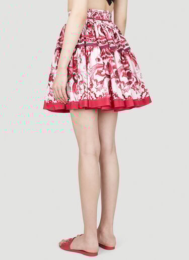Dolce & Gabbana Majolica Print Skirt Pink dol0253001