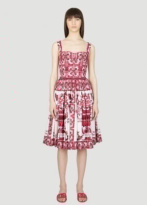 Dolce & Gabbana Majolica Print Dress Pink dol0253003