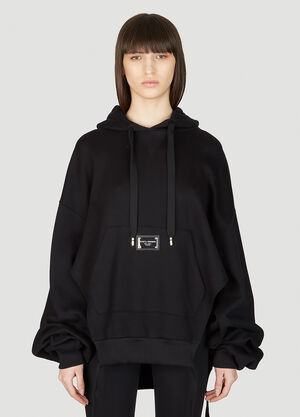 Dolce & Gabbana Logo Plaque Hooded Sweatshirt Black dol0253011
