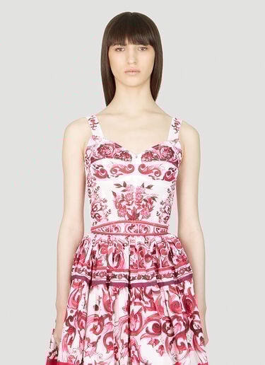 锡釉陶印花紧身胸衣上衣 Dolce & Gabbana 锡釉陶印花紧身胸衣上衣 白色 dol0253015
