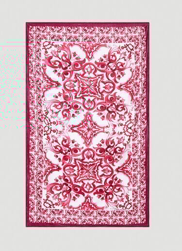 Dolce & Gabbana Majolica Beach Towel Pink dol0253017
