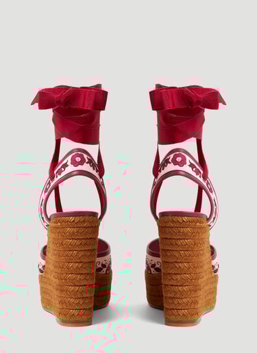 Printed Brocade Wedge Sandals Dolce & Gabbana Printed Brocade Wedge Sandals Pink dol0253023