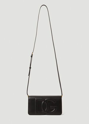 Dolce & Gabbana Logo Leather Phone Bag Black dol0253028