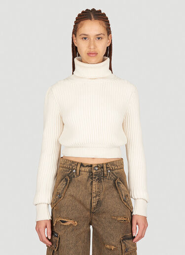 Crop Rib Sweater Dolce & Gabbana Crop Rib Sweater Cream dol0254009