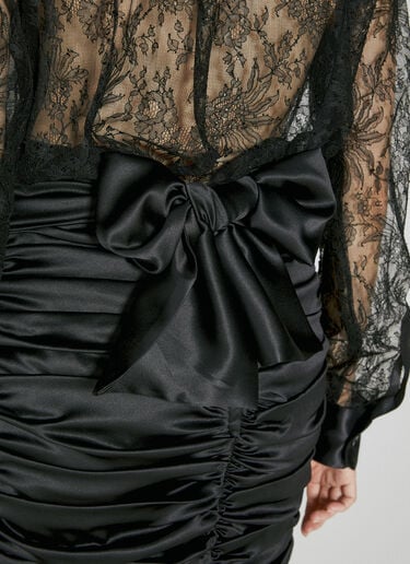 Ruched Silk Mini Skirt Dolce & Gabbana Ruched Silk Mini Skirt Black dol0254020