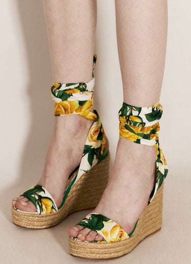 印花软缎坡跟鞋 Dolce & Gabbana 印花软缎坡跟鞋 黄色 dol0255028