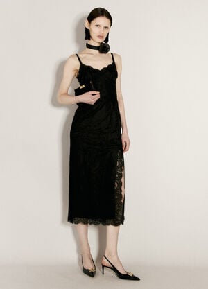 Dolce & Gabbana Lace Slip Dress Black dol0256003