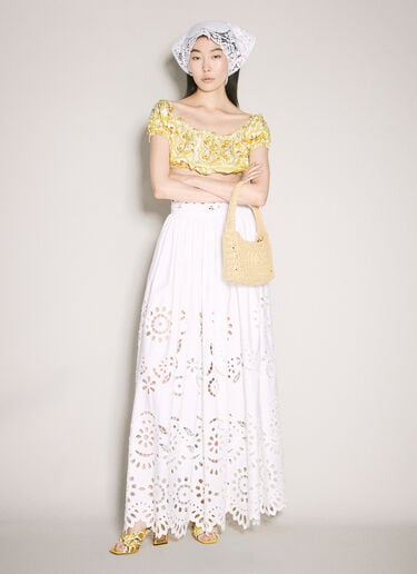 Dolce & Gabbana マジョリカプリントクロップトップ イエロー dol0257009