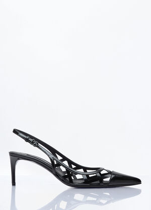 Dolce & Gabbana 漆皮露跟浅口鞋 黑色 dol0258007