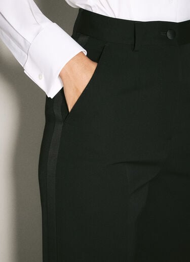 Dolce & Gabbana Wool Gabardine Tuxedo Pants Black dol0258021
