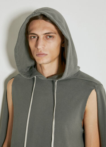 Rick Owens DRKSHDW Distressed Hooded Sweatshirt Grey drk0154006