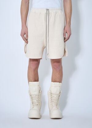 Rick Owens DRKSHDW Brushed Cotton Track Shorts Beige drk0160010