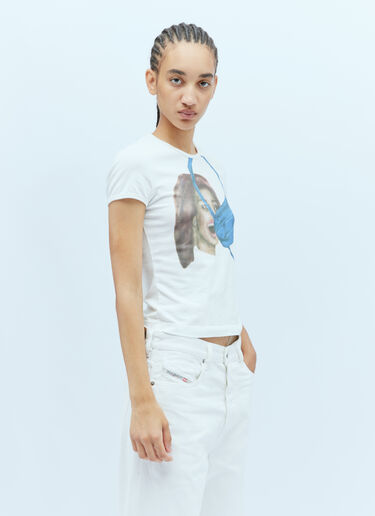 Diesel T-Uncutie-Long-N19 티셔츠 화이트 dsl0256009