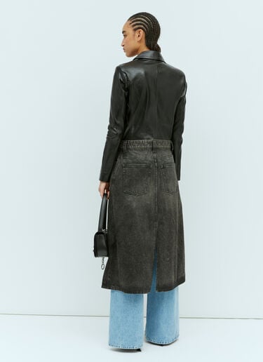 L-Ory Leather And Denim Coat Diesel L-Ory Leather And Denim Coat Black dsl0257006