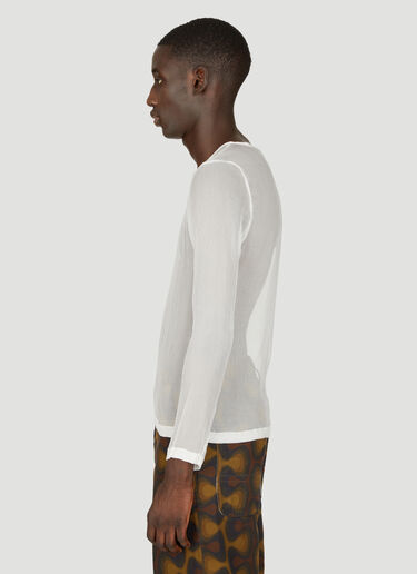 Silk Semi-Sheer Top Dries Van Noten Silk Semi-Sheer Top White dvn0156021