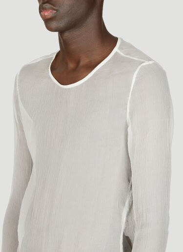 Silk Semi-Sheer Top Dries Van Noten Silk Semi-Sheer Top White dvn0156021