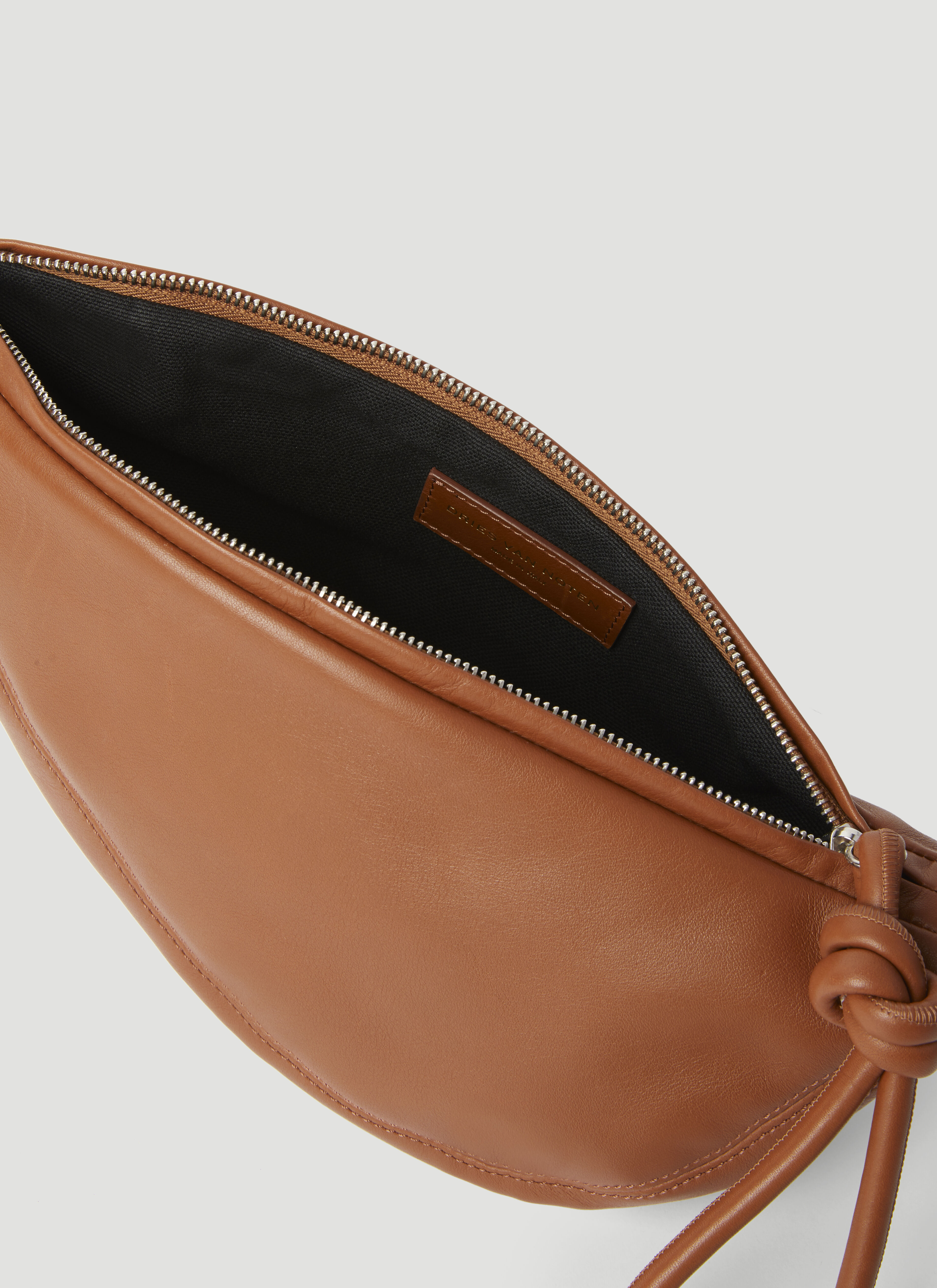 【2025】お歳暮・冬ギフト Bag Crossbody Leather Knotted Noten Van Dries en pour Brown バッグ