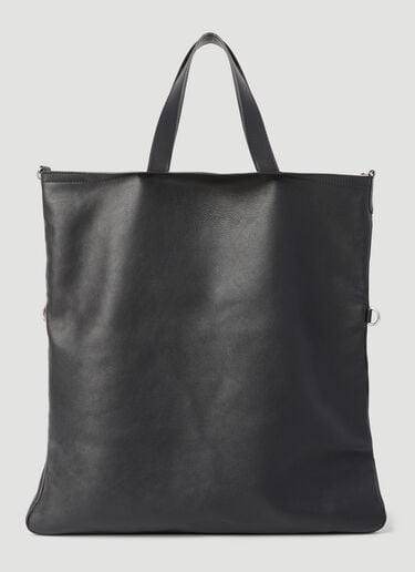 Dries Van Noten Leather Flap-Over Tote Bag Black dvn0156045