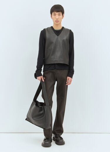 가죽 & 니트 베스트 Dries Van Noten 가죽 & 니트 베스트 블랙 dvn0158015