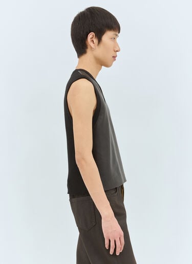 가죽 & 니트 베스트 Dries Van Noten 가죽 & 니트 베스트 블랙 dvn0158015