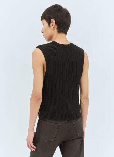 가죽 & 니트 베스트 Dries Van Noten 가죽 & 니트 베스트 블랙 dvn0158015