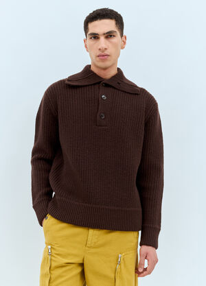 Dries Van Noten Mudra Polo Sweater Brown dvn0158024