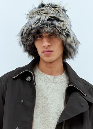 Dries Van Noten Faux-Fur Bucket Hat Grey dvn0158030