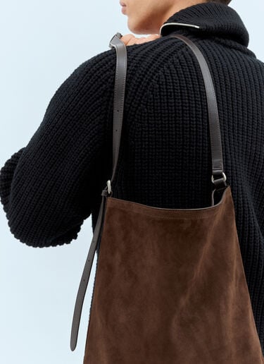 绒面革托特包 Dries Van Noten 绒面革托特包 棕色 dvn0158038