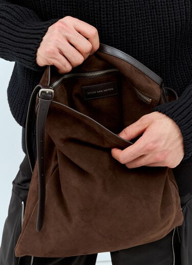 绒面革托特包 Dries Van Noten 绒面革托特包 棕色 dvn0158038