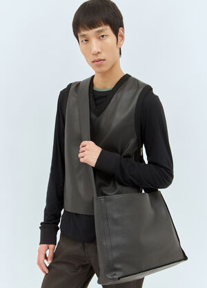 Dries Van Noten 페블 그레인 가죽 크로스바디 백 블랙 dvn0158039