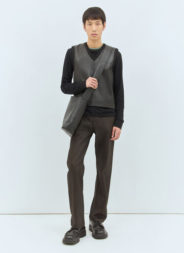 Dries Van Noten 荔枝纹皮革斜挎包 黑色 dvn0158039