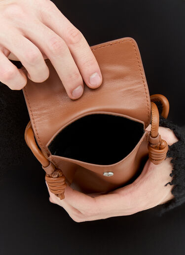 Dries Van Noten Leather Phone Holder Brown dvn0158040