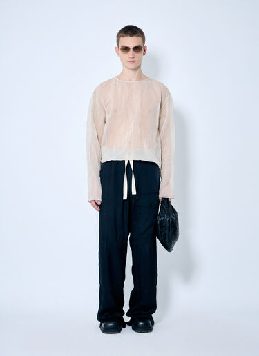 Dries Van Noten 새틴 팬츠  네이비 dvn0160001