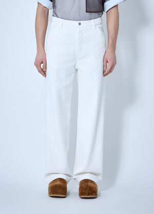 Dries Van Noten Loose Overdryed Pants White dvn0160007